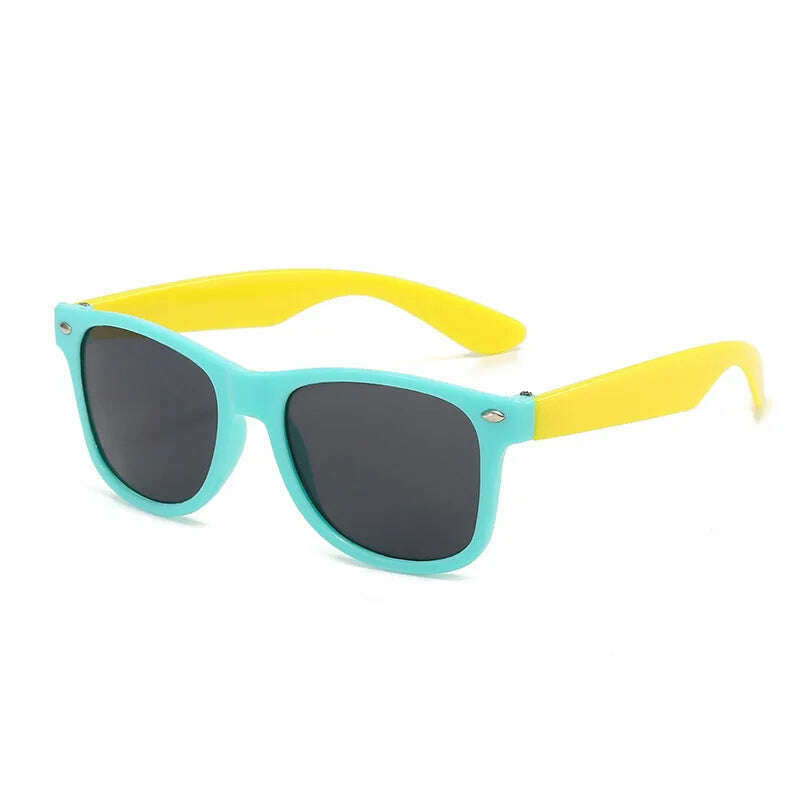 Vintage Square Kids Sunglasses Flexible Safety Children Sun Glasses Fashion Boys Girls Sun Shades Eyewear UV400 Gafas De Sol - KIMLUD