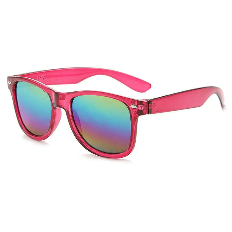 Vintage Square Kids Sunglasses Flexible Safety Children Sun Glasses Fashion Boys Girls Sun Shades Eyewear UV400 Gafas De Sol - KIMLUD