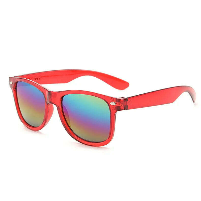 Vintage Square Kids Sunglasses Flexible Safety Children Sun Glasses Fashion Boys Girls Sun Shades Eyewear UV400 Gafas De Sol - KIMLUD
