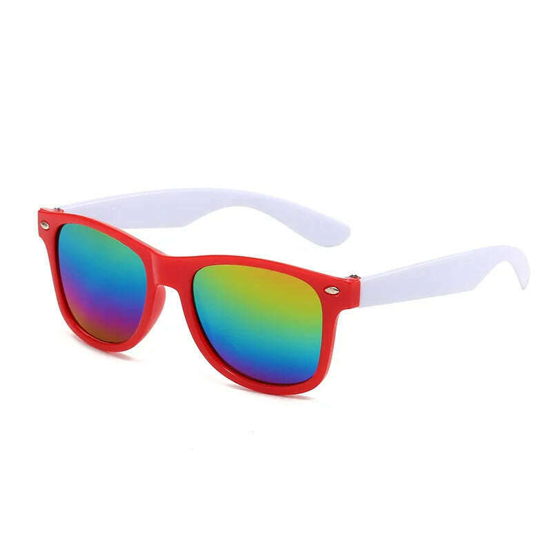 Vintage Square Kids Sunglasses Flexible Safety Children Sun Glasses Fashion Boys Girls Sun Shades Eyewear UV400 Gafas De Sol - KIMLUD