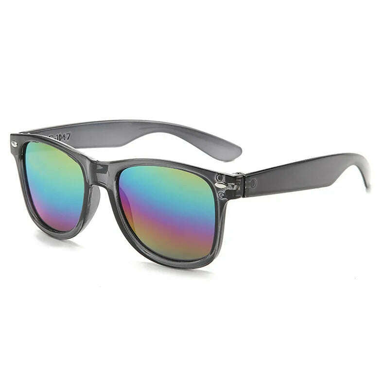 Vintage Square Kids Sunglasses Flexible Safety Children Sun Glasses Fashion Boys Girls Sun Shades Eyewear UV400 Gafas De Sol - KIMLUD