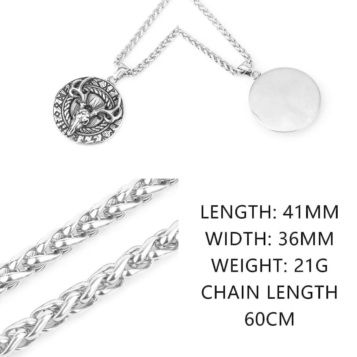 KIMLUD, Vintage Viking Crow Arrow Necklace Men Stainless Steel Norse Mythology Raven Rune Pendant Necklace Scandinavian Jewelry Gift, KIMLUD Womens Clothes
