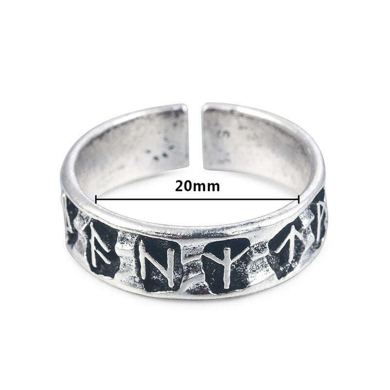 KIMLUD, Vintage Viking Ring Ethnic Totem Rune Ring Men Geometric Shaped Titanium Steel Ring Fashion Locomotive Ring Jewelry Gifts, KIMLUD Womens Clothes