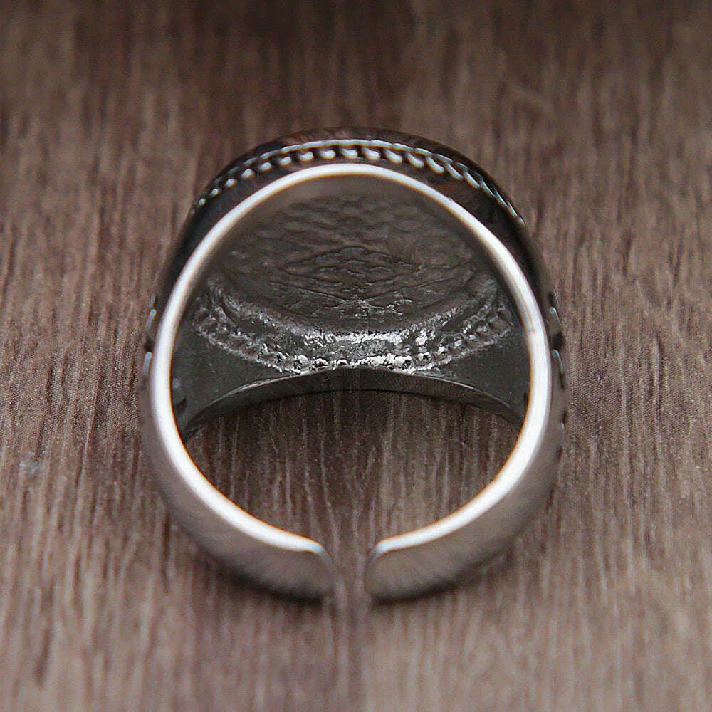 Vintage Viking Tree Of Life Ring For Men Nordic Mythology Stainless Steel Yggdrasils Ring Fashion Amulet Viking Jewelry Gift - KIMLUD