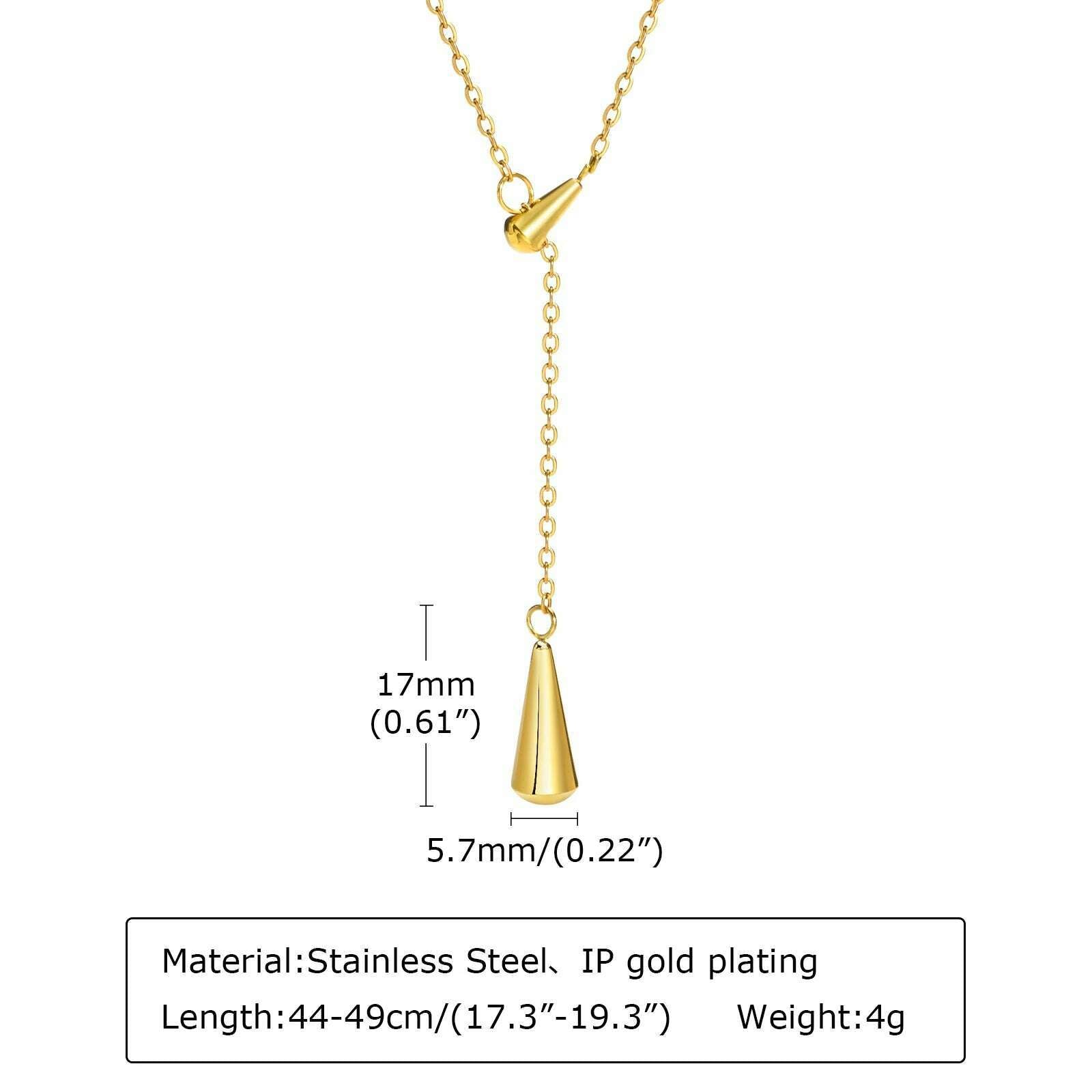 KIMLUD, Vnox Layering Necklaces for Women, Gold Color Sexy Y Necklaces, Stainless Steel Rosary Chain, Layered Beads Choker, NC-1254G, KIMLUD Womens Clothes