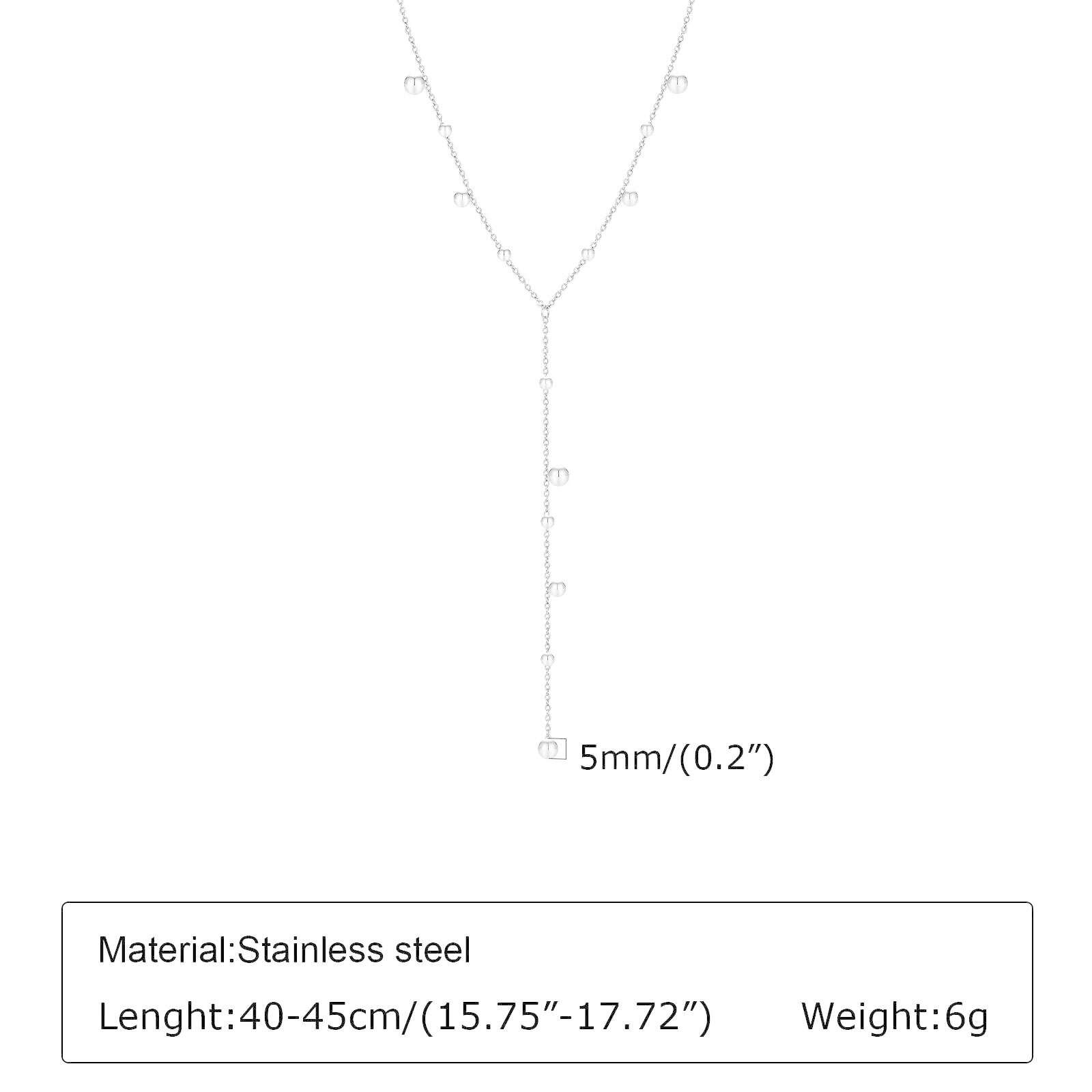 KIMLUD, Vnox Layering Necklaces for Women, Gold Color Sexy Y Necklaces, Stainless Steel Rosary Chain, Layered Beads Choker, NC-1438S, KIMLUD Women's Clothes
