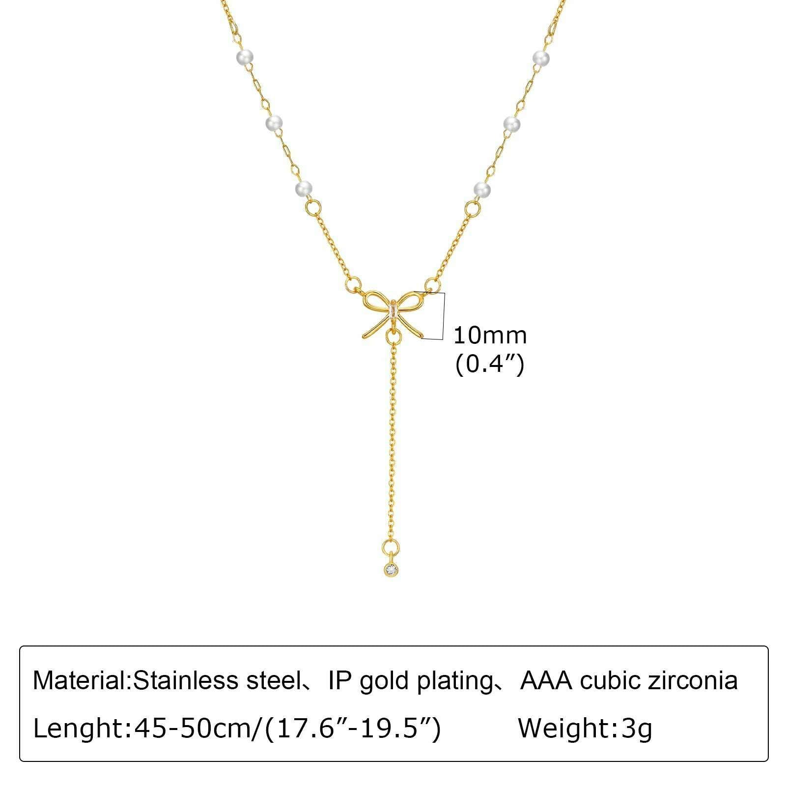 KIMLUD, Vnox Layering Necklaces for Women, Gold Color Sexy Y Necklaces, Stainless Steel Rosary Chain, Layered Beads Choker, NC-1506G, KIMLUD Women's Clothes