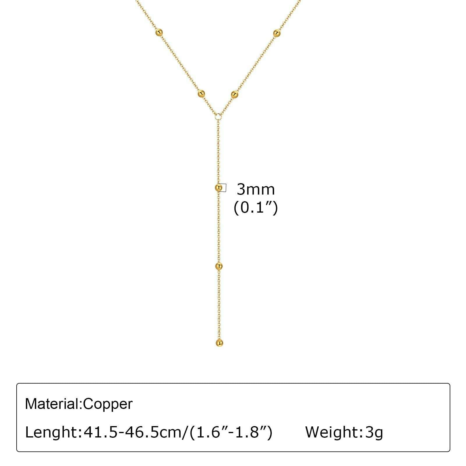 KIMLUD, Vnox Layering Necklaces for Women, Gold Color Sexy Y Necklaces, Stainless Steel Rosary Chain, Layered Beads Choker, PNB-216G, KIMLUD Women's Clothes