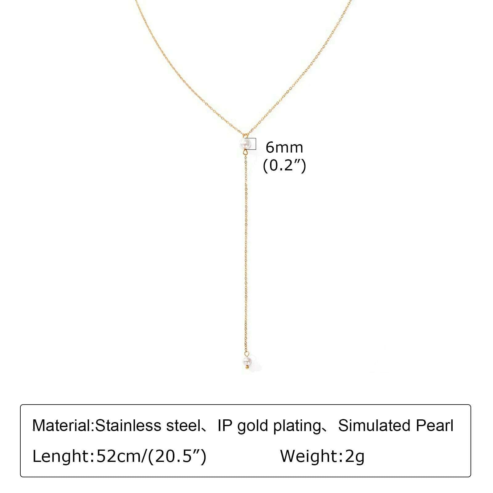 KIMLUD, Vnox Layering Necklaces for Women, Gold Color Sexy Y Necklaces, Stainless Steel Rosary Chain, Layered Beads Choker, NC-1477G, KIMLUD Womens Clothes