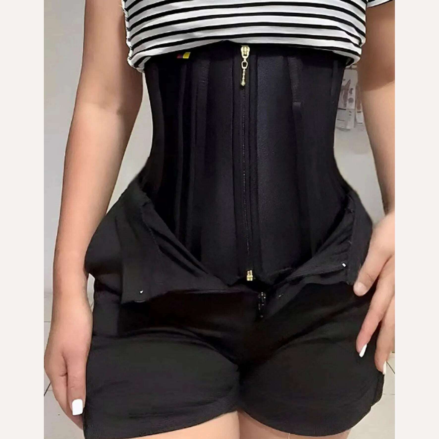KIMLUD, Waist Trainer Belly Slimming Belt Body Shaper Modeling Strap Fajas Colombianas Shaping Corset Binder Shapewear for Women, black / XXL, KIMLUD Women's Clothes