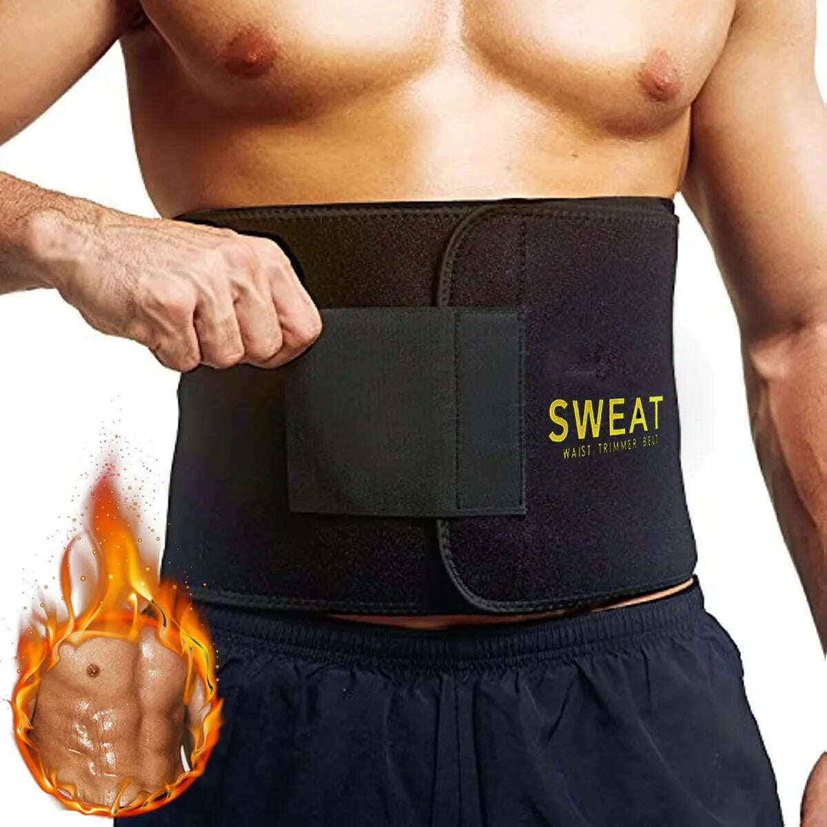KIMLUD, Waist Trimmer Belt Slim Men Body Shaper Cinchers Tummy Control Neoprene Sweat Wrap for Stomach and Back Lumbar Support, KIMLUD Womens Clothes