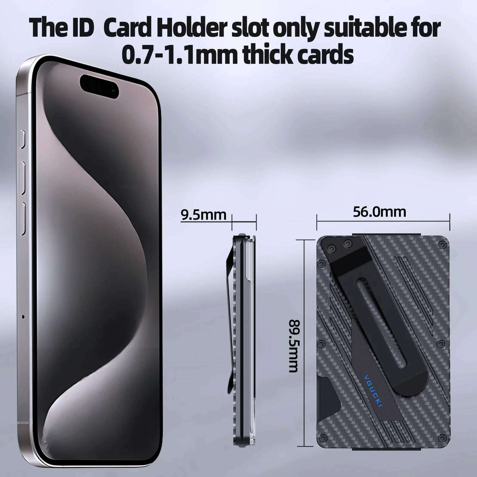 Wallet for Men- Slim Aluminum Metal Money Clip Wallet with Clear ID Card Holder, RFID Blocking,Ultra-Thin Tactical Wallet - KIMLUD