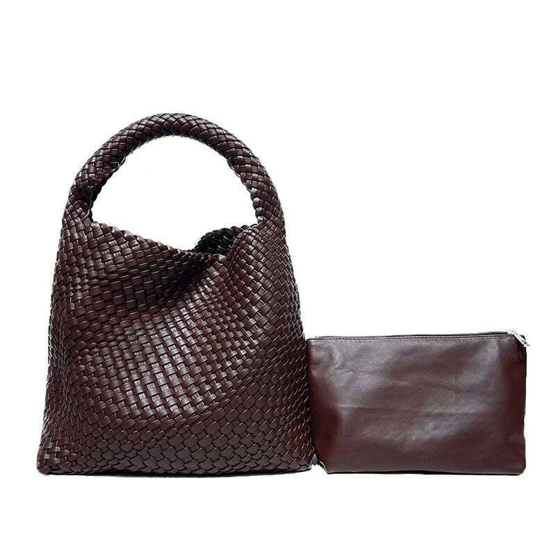 KIMLUD, WASUN 2022 Luxury Designer Woven Tote Bags For Women Shopping Bag New Style Fashion Large Capacity Shoulder Bag Casual Handbag, KIMLUD Womens Clothes