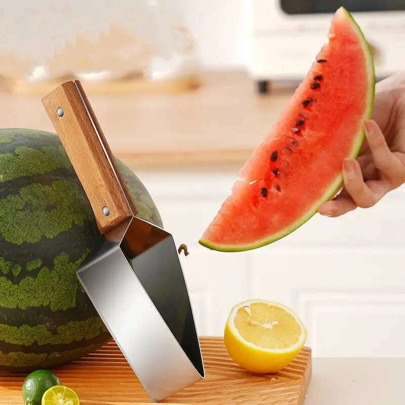 KIMLUD, Watermelon Slicer Stainless Steel Color Non-slip Plastic Wrap Handle Not Hurt Hands Cantaloupe Kitchen Fruit Cutting Tool, KIMLUD Womens Clothes