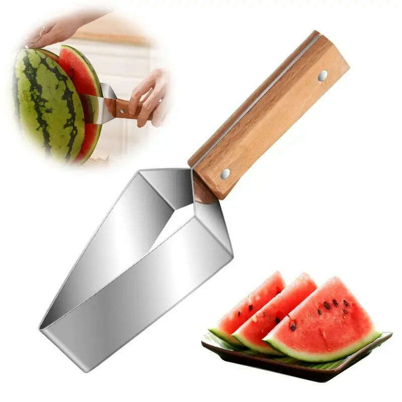 KIMLUD, Watermelon Slicer Stainless Steel Color Non-slip Plastic Wrap Handle Not Hurt Hands Cantaloupe Kitchen Fruit Cutting Tool, KIMLUD Womens Clothes