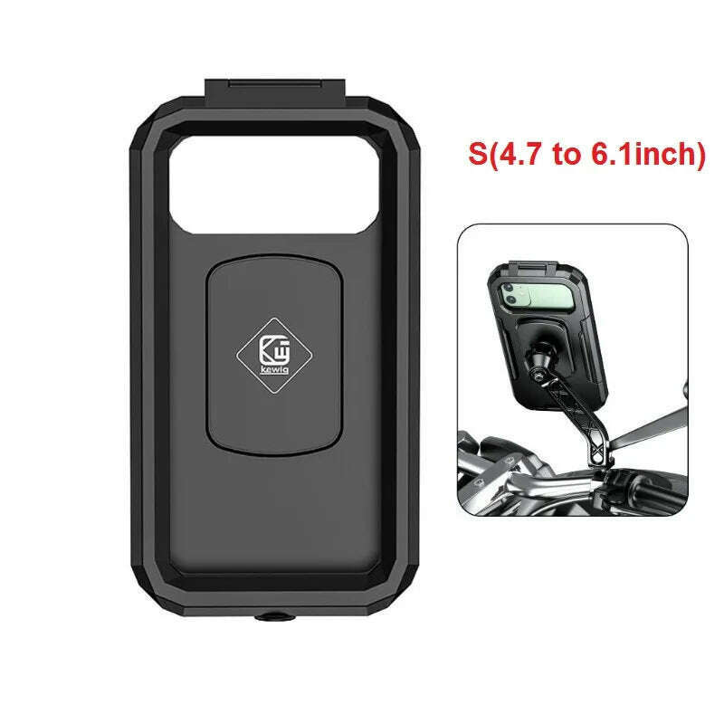 KIMLUD, Waterproof Phone Case Bike Motorcycle Handlebar Rear View Mirror 3 to 6.8" Cellphone Mount Bag Motorbike Scooter Phone Stand, S for mirror, KIMLUD APPAREL - Womens Clothes