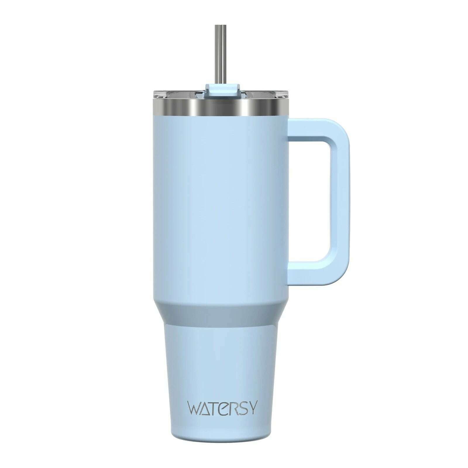 Watersy 40oz/1200ml Tumbler with Handle & Straw Lid Stainless Steel Insulated Cup Keep Cold Thermal Mug Portable Car Travel Cup - KIMLUD