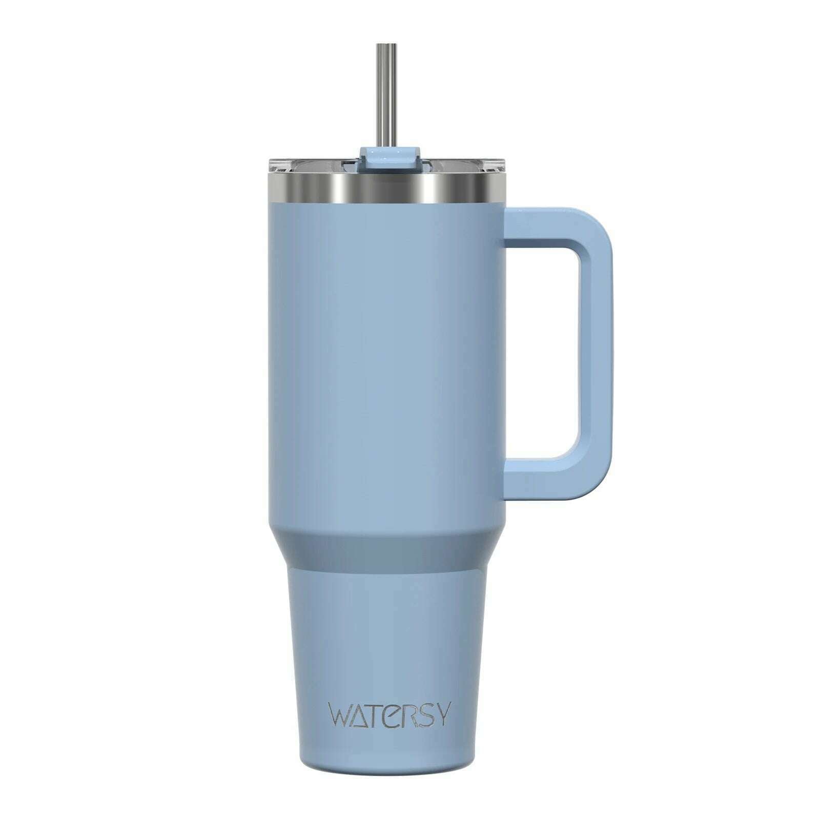 Watersy 40oz/1200ml Tumbler with Handle & Straw Lid Stainless Steel Insulated Cup Keep Cold Thermal Mug Portable Car Travel Cup - KIMLUD