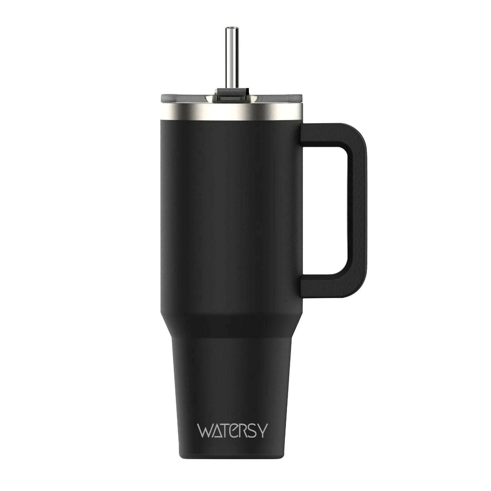 Watersy 40oz/1200ml Tumbler with Handle & Straw Lid Stainless Steel Insulated Cup Keep Cold Thermal Mug Portable Car Travel Cup - KIMLUD
