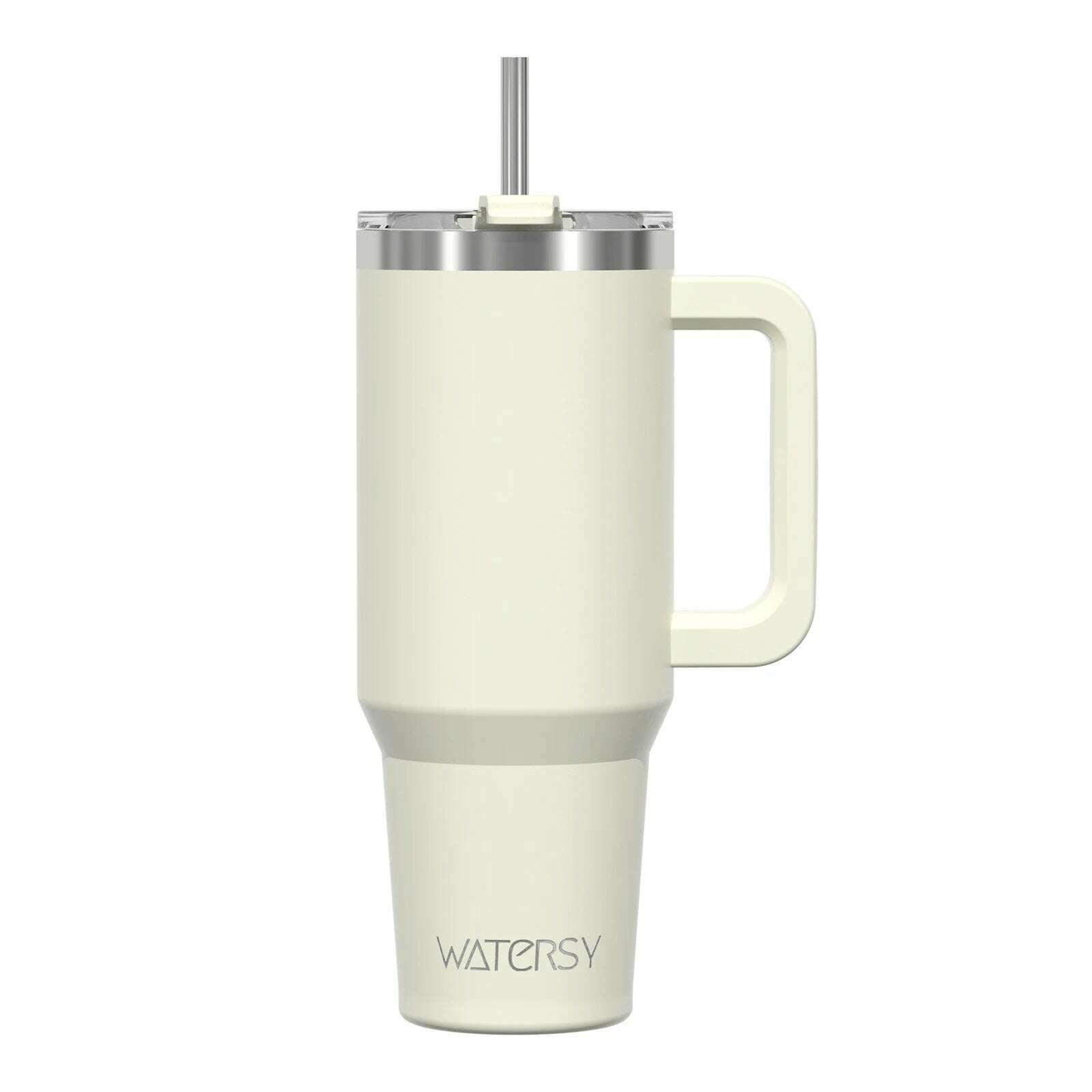 Watersy 40oz/1200ml Tumbler with Handle & Straw Lid Stainless Steel Insulated Cup Keep Cold Thermal Mug Portable Car Travel Cup - KIMLUD