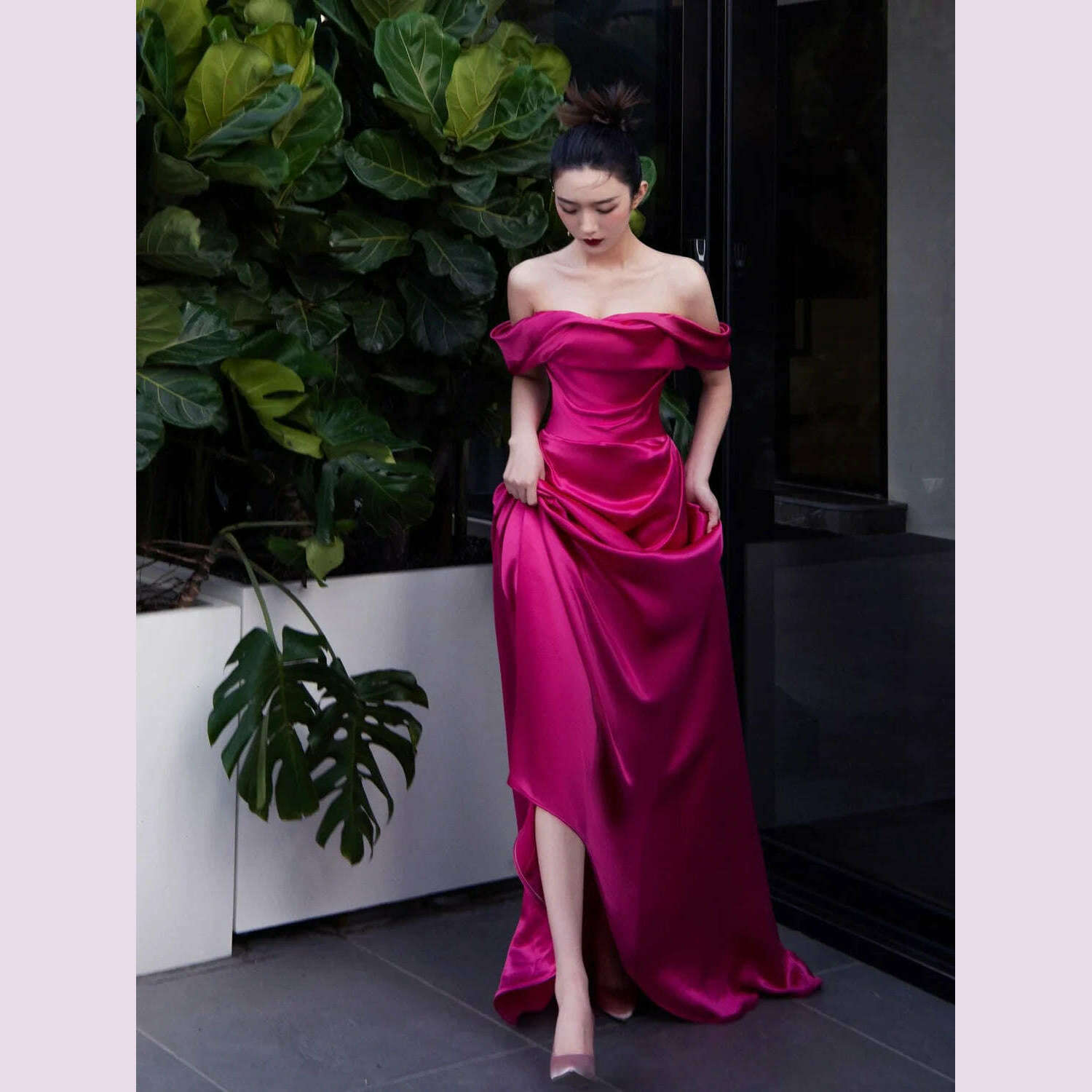 Wedding Elegant Party Dresses for Women 2023 Autumn Casual Evening Korean Style Midi Dress Female Slash Neck Vintage Dresses New - KIMLUD
