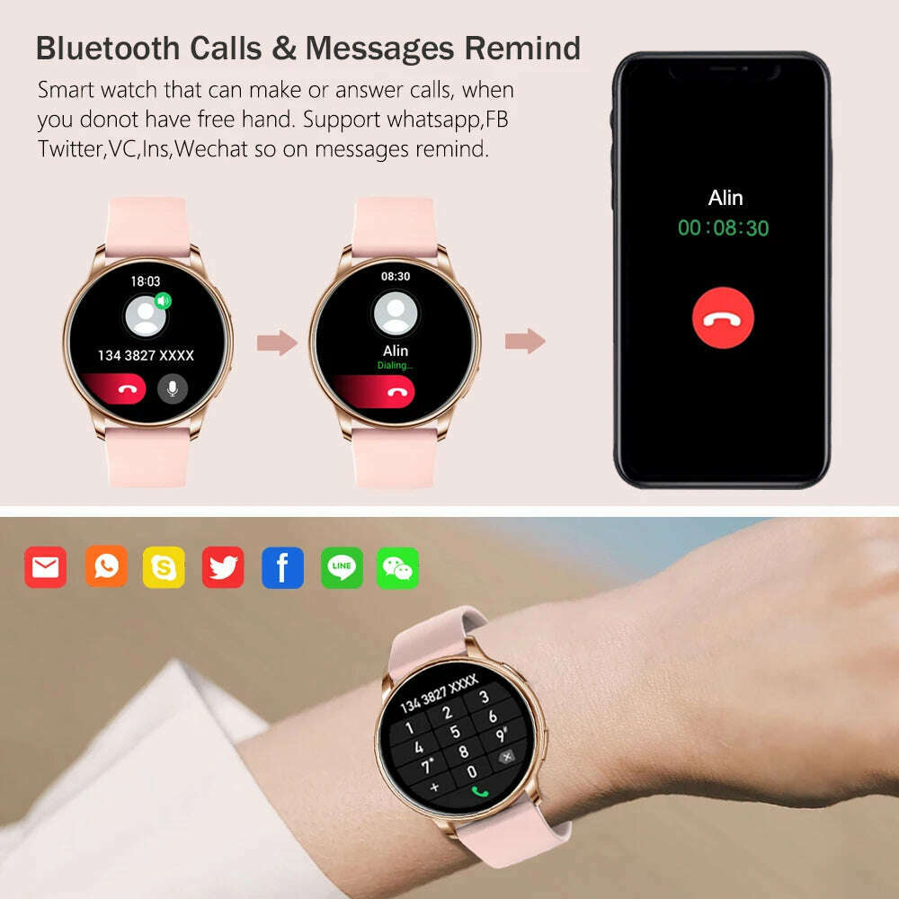 KIMLUD, WEEDOM 2023 Bluetooth Call Smart Watch Women Custom Dial Watches Men Sport Fitness Tracker Heart Rate Smartwatch For Android IOS, KIMLUD Womens Clothes