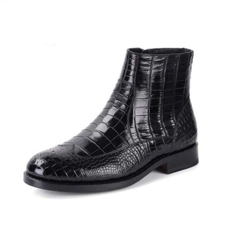 KIMLUD, weitasi  winter crocodile leather boots crocodile shoes  Pure manual  custom  men business  keep warm  Fashion style  Men boots, KIMLUD Womens Clothes