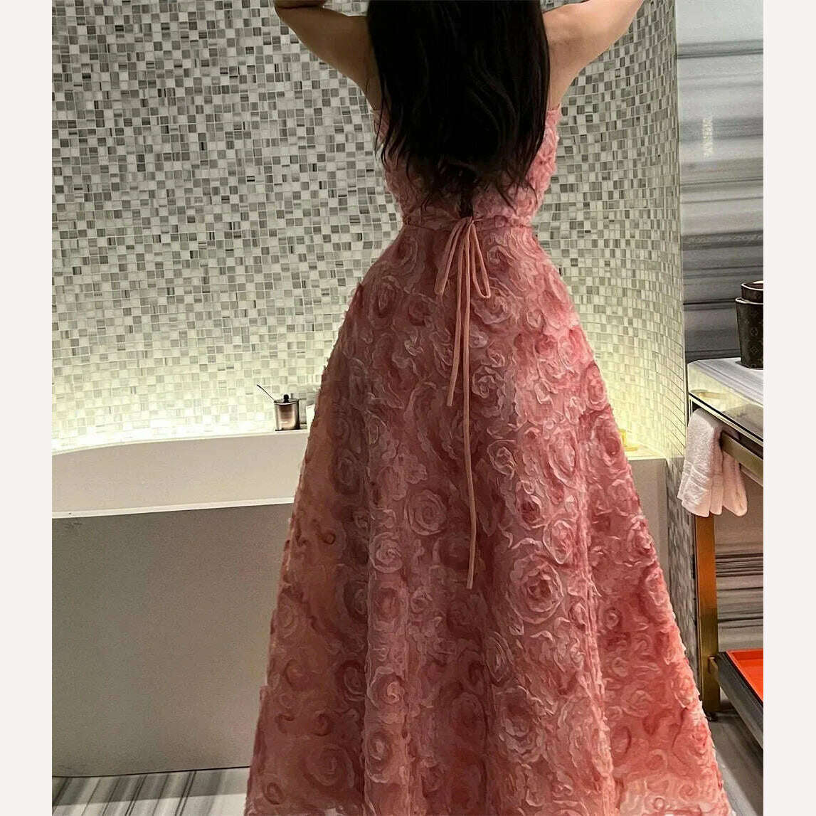 WEIYIN Custom Size Prom Dress Strapless Women 2024 New 3D Roseleaf Fashion Evening Gowns formal occasion dresses - KIMLUD