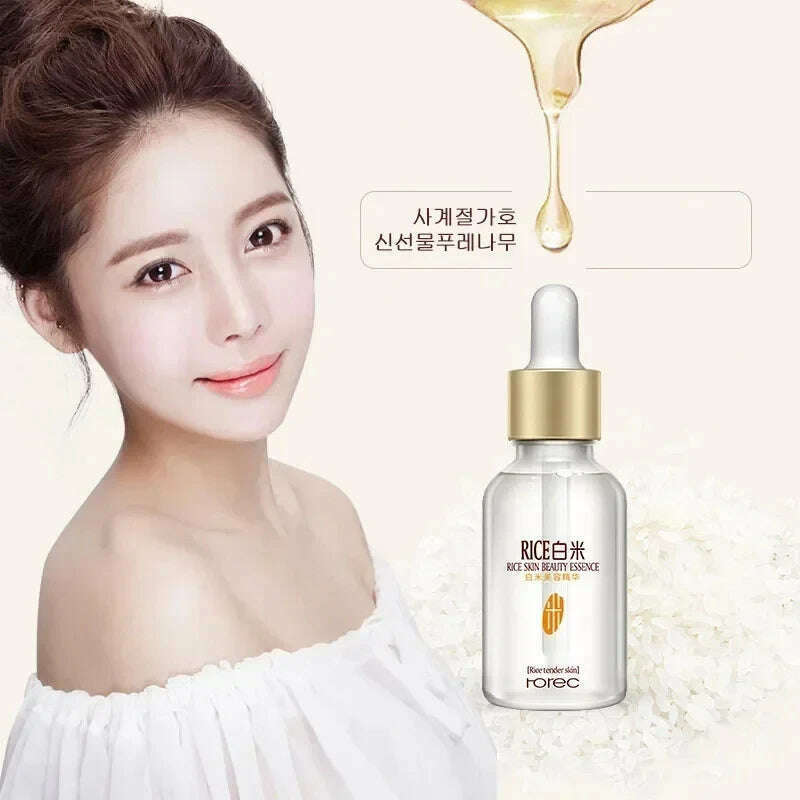 KIMLUD, White Rice Face Serum Whitening Serum Shrink Pores Brightening Cream Anti Aging Lines and Wrinkles for Glowing Skin Firm Essence, KIMLUD Womens Clothes