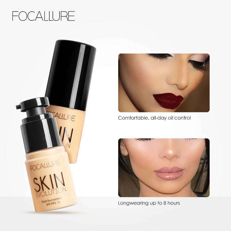 KIMLUD, Wholesale FOCALLURE Face Makeup Foundation Makeup Base Liquid Foundation Concealer Whitening Moisturizer Oil-control Cosmetics, KIMLUD Womens Clothes