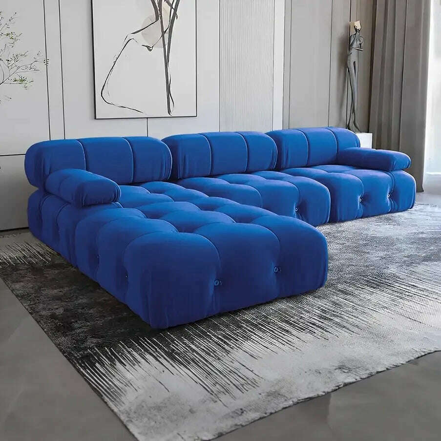 KIMLUD, Wholesale Green Velvet Chesterfield Sofa Modern Luxury Fabric Couch Home Sofa Set Living Room Furniture, Blue / One Seat / CHINA, KIMLUD Womens Clothes