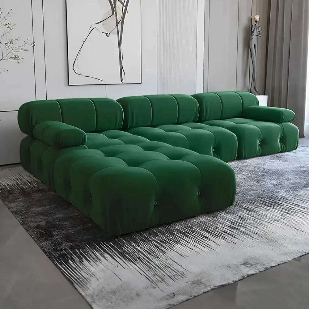 KIMLUD, Wholesale Green Velvet Chesterfield Sofa Modern Luxury Fabric Couch Home Sofa Set Living Room Furniture, green / One Seat / CHINA, KIMLUD Womens Clothes