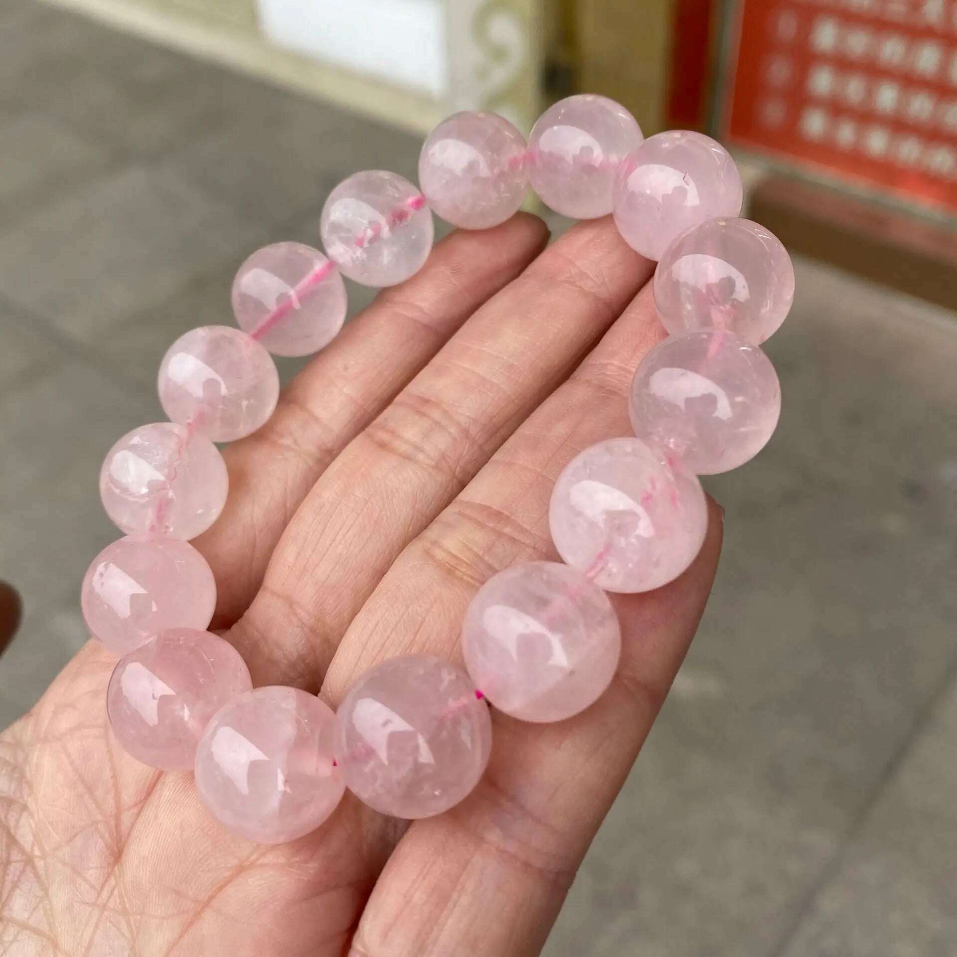 KIMLUD, Wholesale Natural Stone Pink Rose Quartz Beads Bracelet For Women Men Fashion Healing Crystal Yoga Jewelry Gift, KIMLUD Women's Clothes