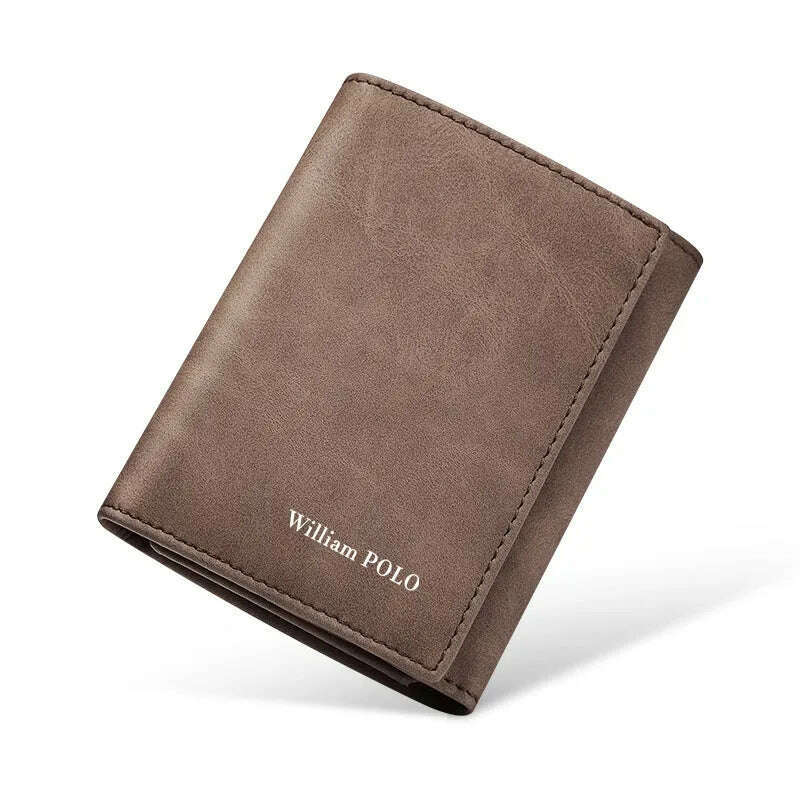 KIMLUD, WILLIAMPOLO 2024 New Men's Wallet Leather Men's Anti THeft Wallet For Card Document Holder Side Purse Male Cool Purse Boy, Camel, KIMLUD Womens Clothes