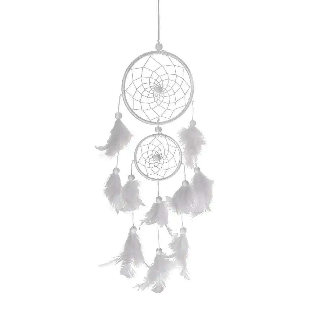 KIMLUD, Wind Chimes Handmade Dream Catcher Net With Feathers Wall Hanging Dreamcatcher Craft Gift Christmas Decoration For Home, KIMLUD Womens Clothes