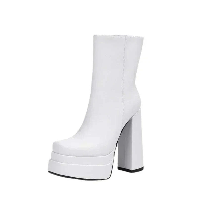 Winter Ankle Boots - Slip-On - Two-Layer Pigskin | KIMLUD