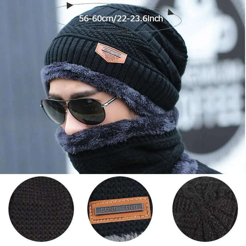 Winter Hat Skullies Beanies Hats Beanies For Men Women Wool Scarf Caps Balaclava Mask Gorras Bonnet Knitted Hat - KIMLUD