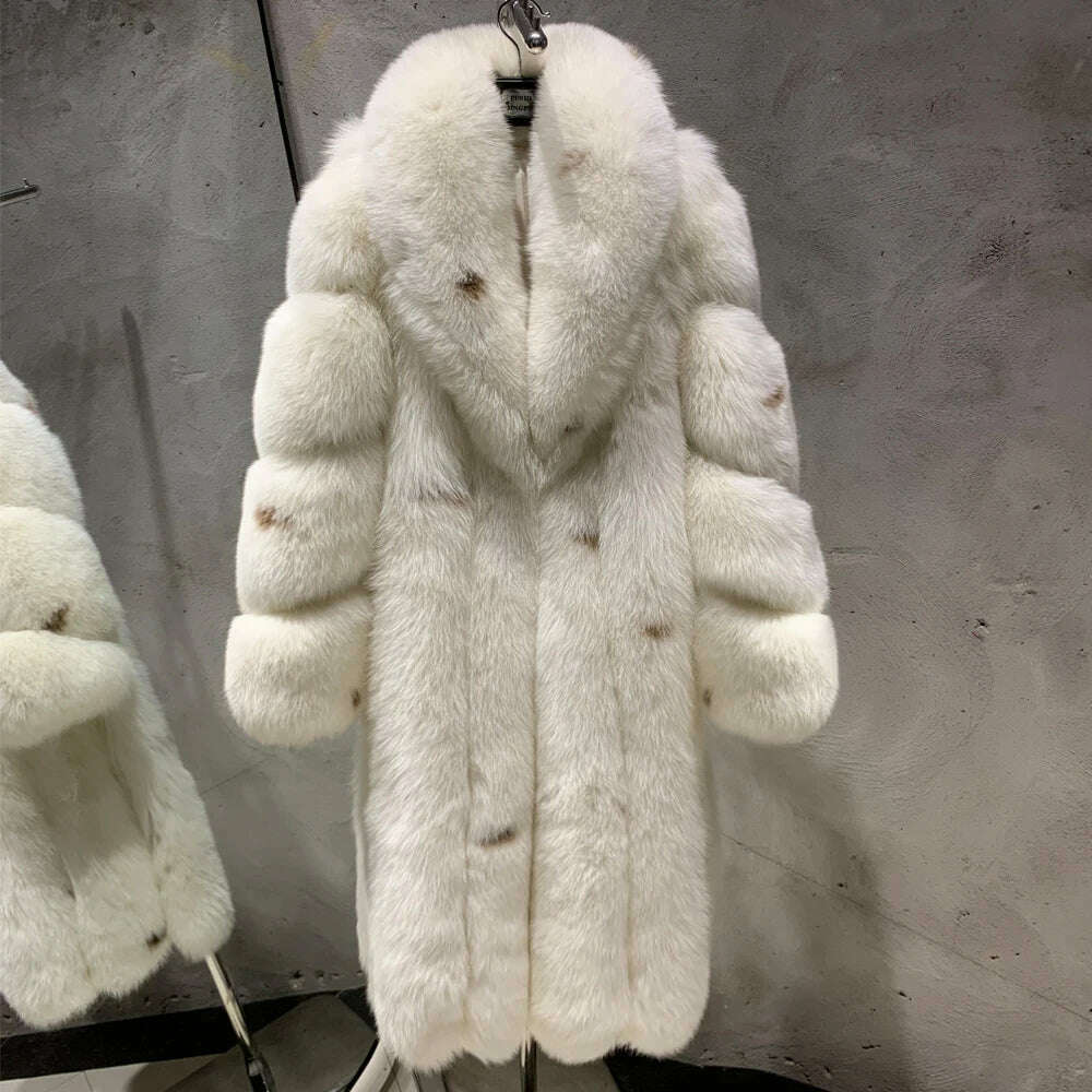 KIMLUD, Winter Long Fur Coats Winter Female Natural Fox Fur OutWear Full Pelt Real Fox Fur Jackets with Long Sleeve, as show 27 / S, KIMLUD APPAREL - Womens Clothes