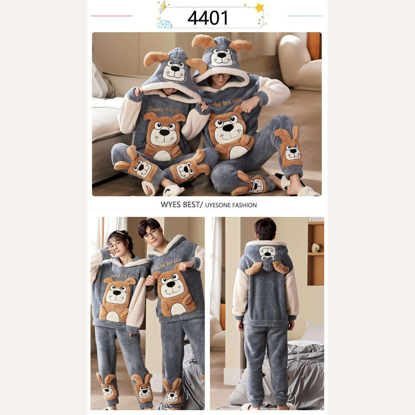 KIMLUD, Winter Thicken Couples Pajamas Sets Sleepwear Adult  Cartoon Cat Kawaii Women Men Anime Pyjamas Korean Hoodie Suits Nightgown, KIMLUD Women's Clothes