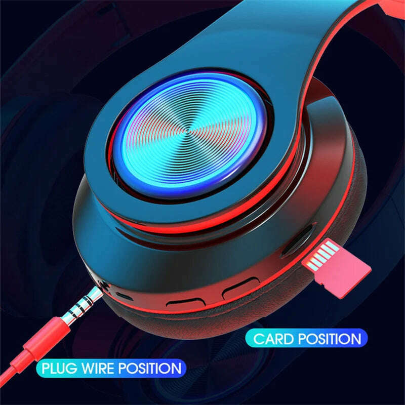 KIMLUD, Wireless Bluetooth Headset Foldable Headphones HiFi Stereo Earphone With Mic Support SD Card FM For Xiaomi Iphone Sumsamg Phone, KIMLUD Womens Clothes