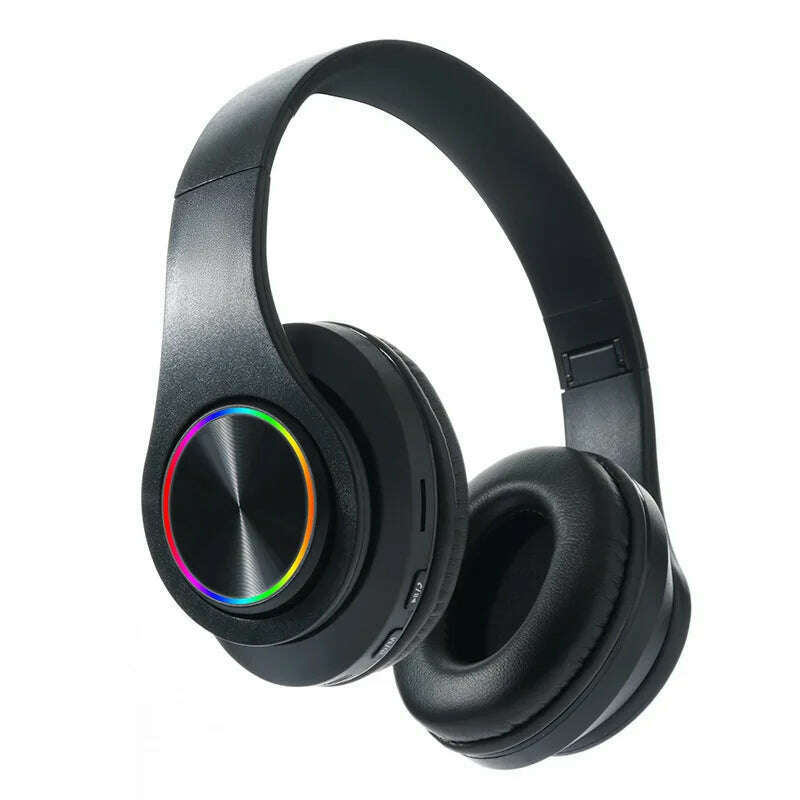 KIMLUD, Wireless Bluetooth Headset Foldable Headphones HiFi Stereo Earphone With Mic Support SD Card FM For Xiaomi Iphone Sumsamg Phone, Black, KIMLUD APPAREL - Womens Clothes