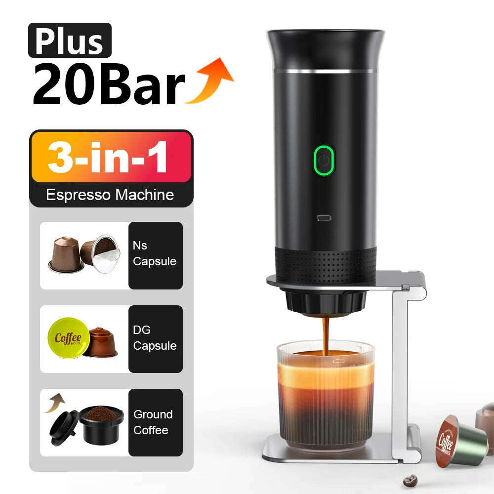 KIMLUD, Wireless Electric Portable Espresso Coffee Machine for Car & Home Camping Coffee Maker 3-in-1 Capsule Powder Travel Coffee Maker, KIMLUD Womens Clothes