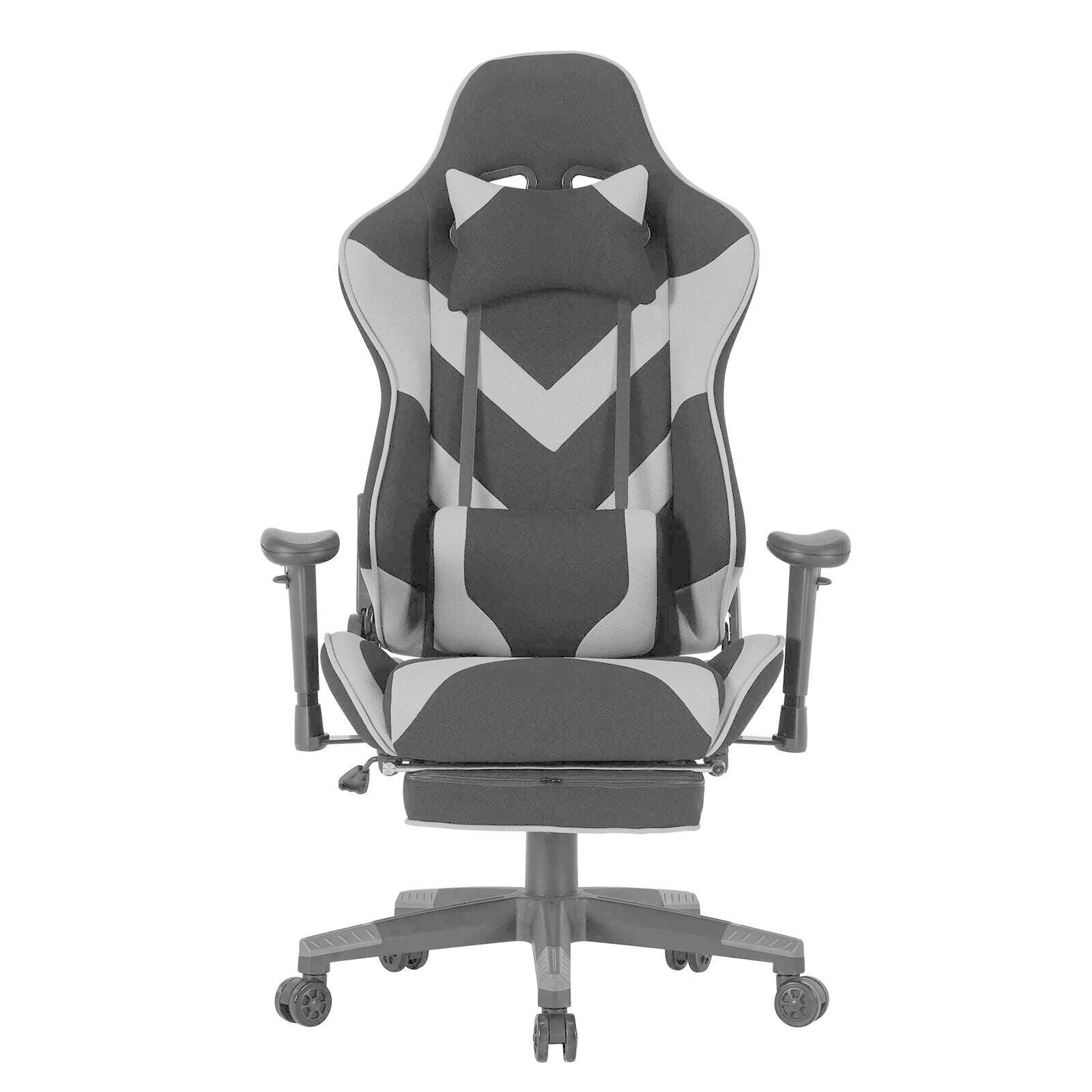 KIMLUD, WOLTU Swivel Computer Desk Office Chair Racing Gaming Chair Faux Leather Seat with 155°Tilt Reclining Lumbar Cushion Relaxing, grey fabric / GERMANY, KIMLUD APPAREL - Womens Clothes