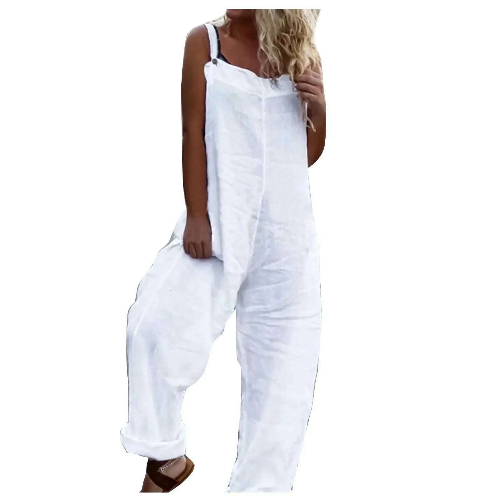 Woman Summer Jumpsuits Fashion Anchor Print Suspender Jumpsuit Casual Sexy Sleeveless Romper Elegant Streetwear - KIMLUD