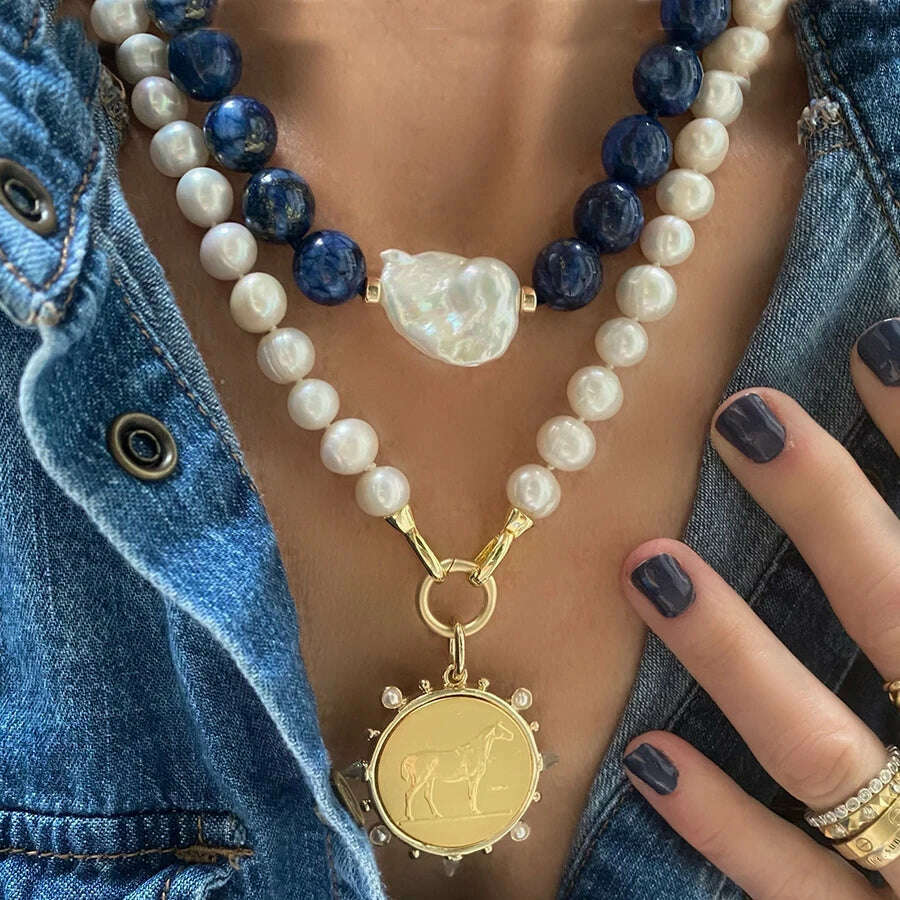 KIMLUD, Woman'S Ancient Coin charm Pendant Necklace Athena Original Design Gift For Woman Vintage Accessories Fine Jewelry, KIMLUD Womens Clothes