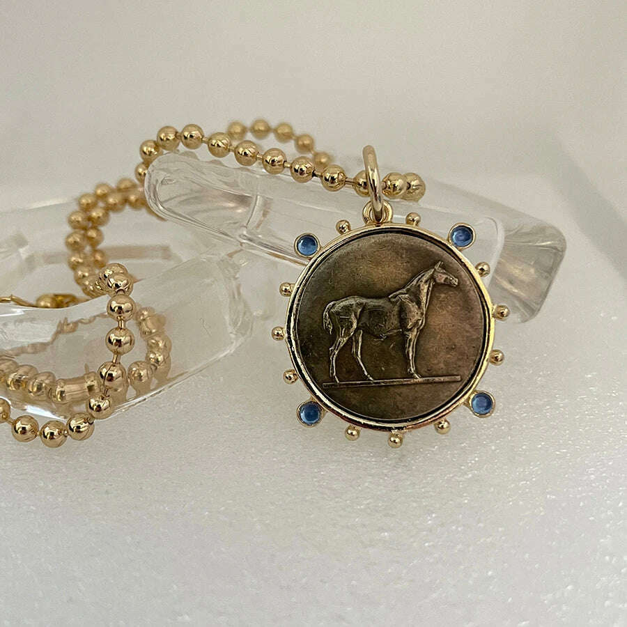 KIMLUD, Woman'S Ancient Coin charm Pendant Necklace Athena Original Design Gift For Woman Vintage Accessories Fine Jewelry, necklace 6, KIMLUD APPAREL - Womens Clothes