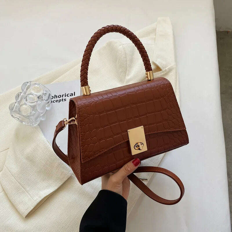 KIMLUD, Women Bags Trend Handbags Retro Designer Luxury Crossbody Bags Female Totes Shoulder Free Shipping Handbags for Women 2023 New, Brown / 23x15x8cm, KIMLUD Womens Clothes