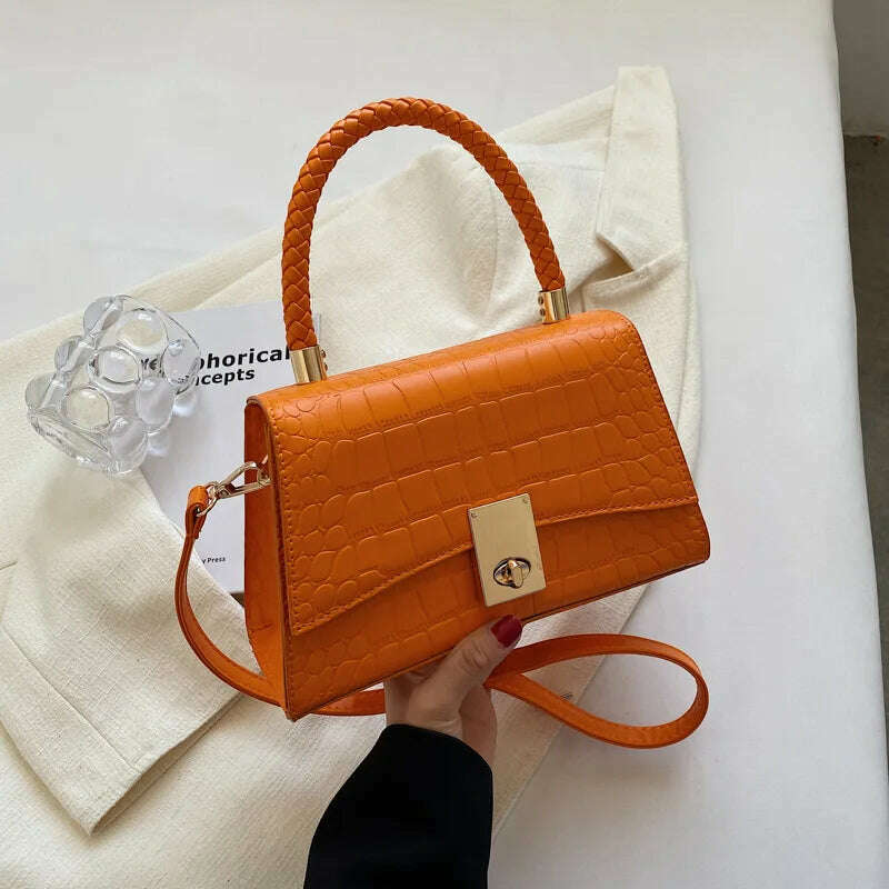 KIMLUD, Women Bags Trend Handbags Retro Designer Luxury Crossbody Bags Female Totes Shoulder Free Shipping Handbags for Women 2023 New, Orange / 23x15x8cm, KIMLUD Womens Clothes