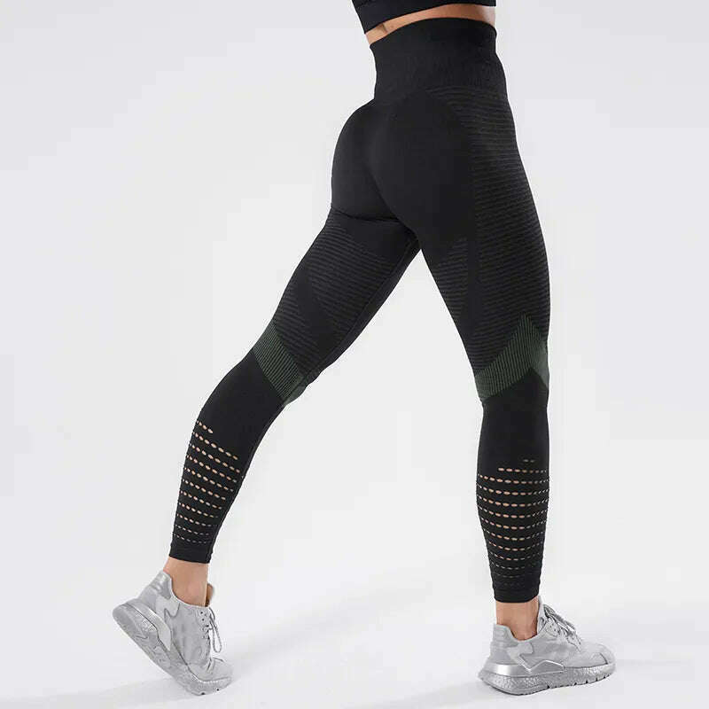 KIMLUD, Women Fitness Leggings High Waist Seamless Leggings Sportswear Breathable Feamle Workout Legging, Black / S, KIMLUD Women's Clothes