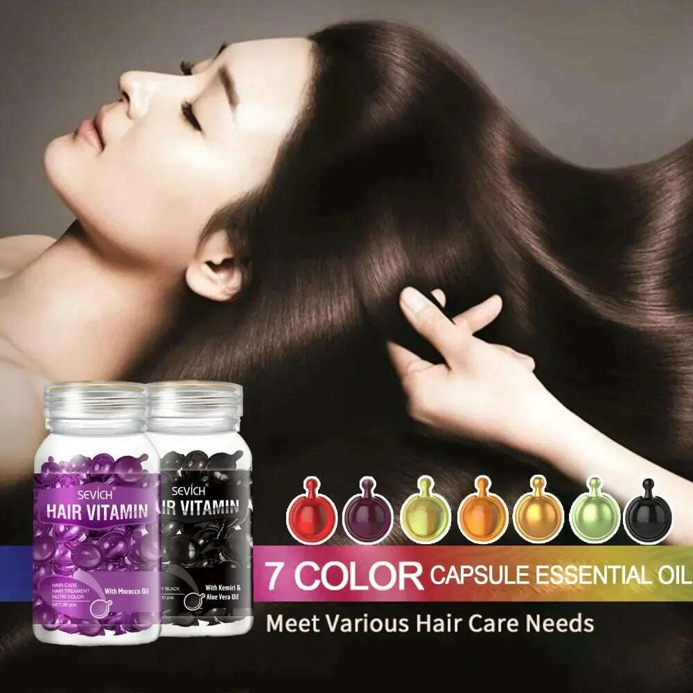 KIMLUD, Women Hair Vitamin Capsule Oil Smooth Silky Keratin Complex Oil Natural Extract Treatments Nourish Repair Damage Hair Care 30pcs, KIMLUD Women's Clothes